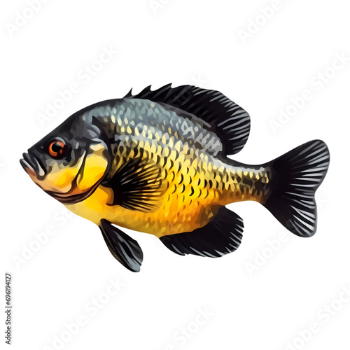 Oscar fish isolated on transparent background