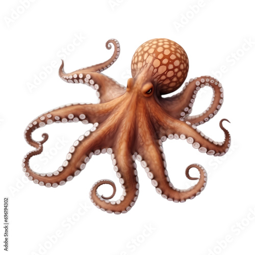 Octopus isolated on transparent background