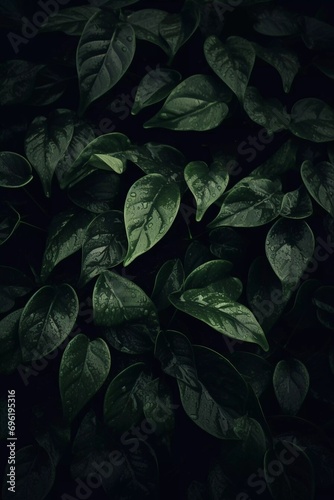 Green fresh tropical big leafs background. Organic plant texture.