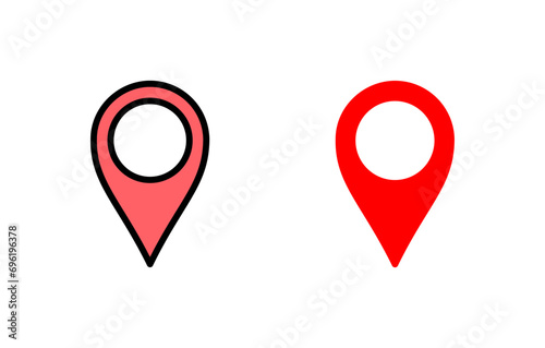 Pin icon set illustration. Location sign and symbol. destination icon. map pin