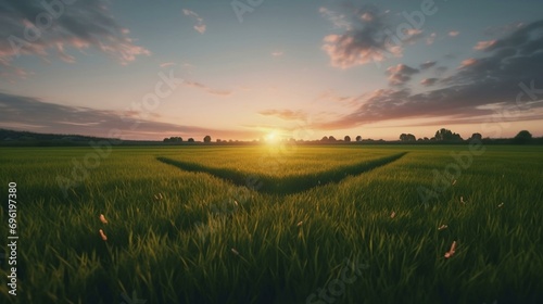 sunset over field