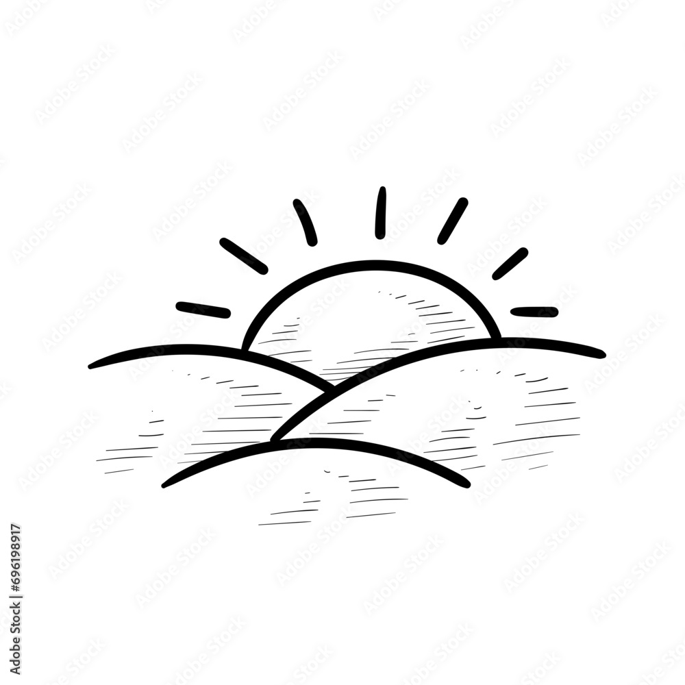 sunrise handdrawn illustration sunrise handdrawn illustration