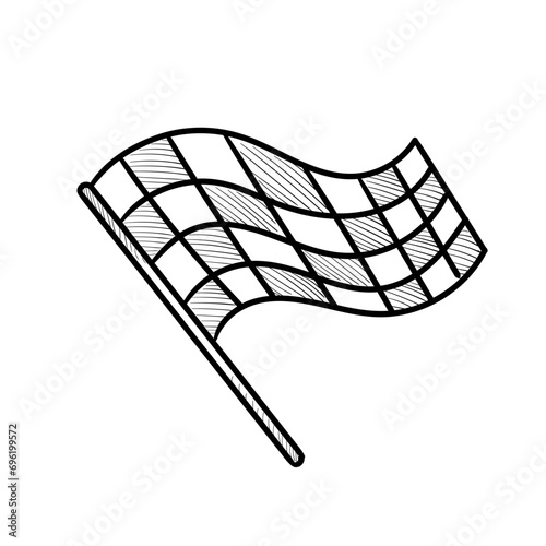 race flag handdrawn illustration