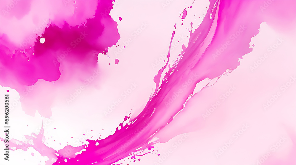 Obraz premium Pink fluid watercolor abstract background image Ai generated.