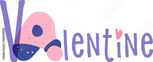 Vector clipart with modern abstract design and Valentine text