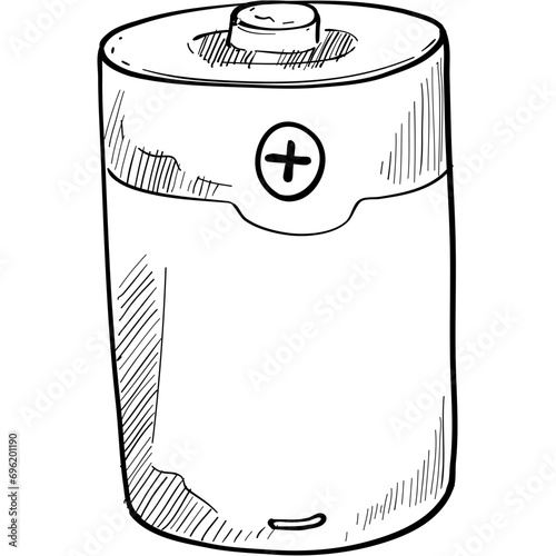 battery handdrawn illustration