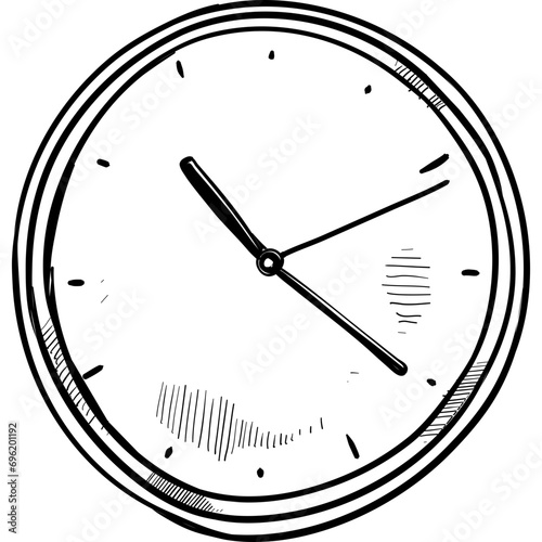 wall clock handdrawn illustration