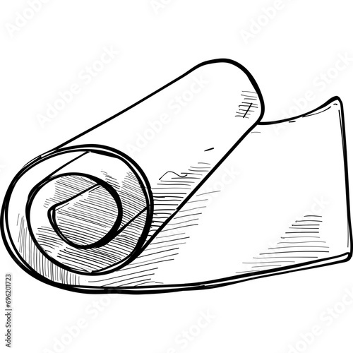 yoga mat handdrawn illustration