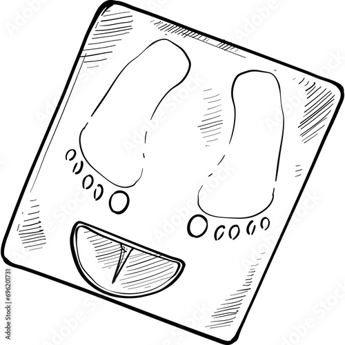 weight scales handdrawn illustration