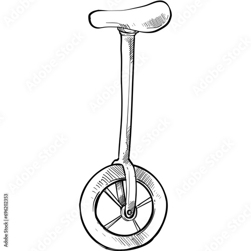 unicycle handdrawn illustration