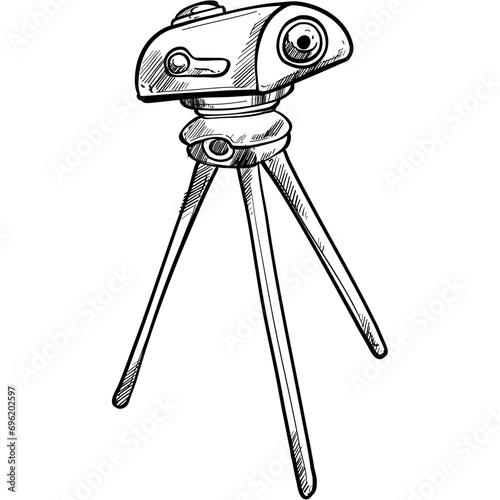 theodolite handdrawn illustration