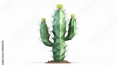 Cactus Lowpoly art . AI generation. photo