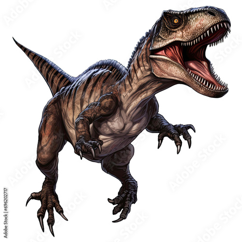 Velociraptor dinosaur Jurassic isolated on transparent background