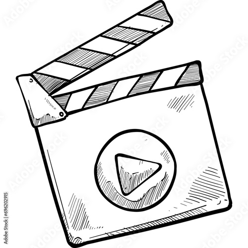 cinema clapperboard handdrawn illustration