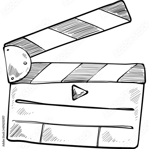 cinema clapperboard handdrawn illustration