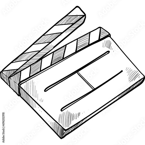 cinema clapperboard handdrawn illustration