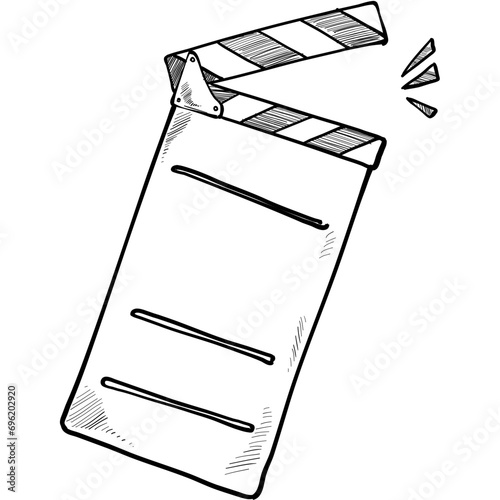 cinema clapperboard handdrawn illustration
