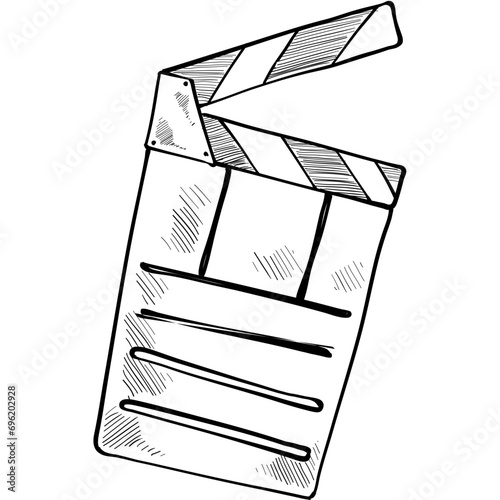 cinema clapperboard handdrawn illustration