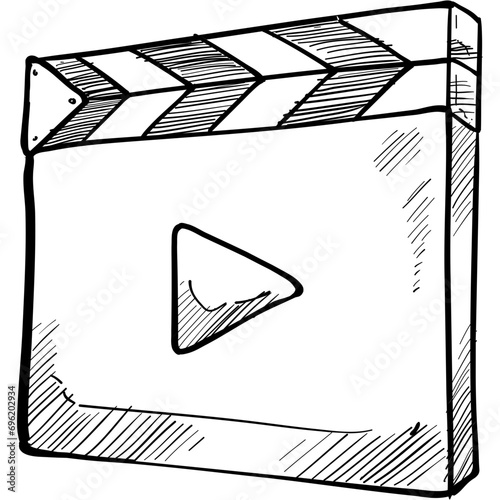 cinema clapperboard handdrawn illustration