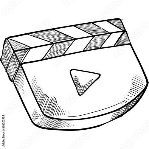 cinema clapperboard handdrawn illustration