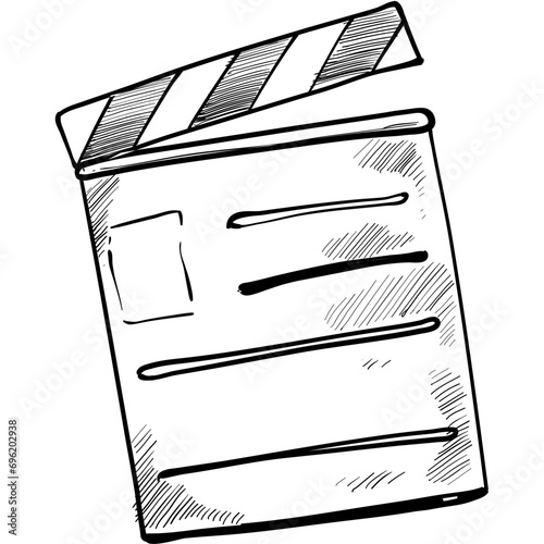 cinema clapperboard handdrawn illustration