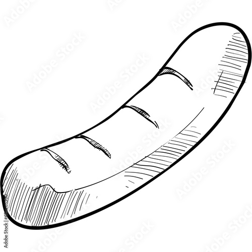 sausage handdrawn illustration