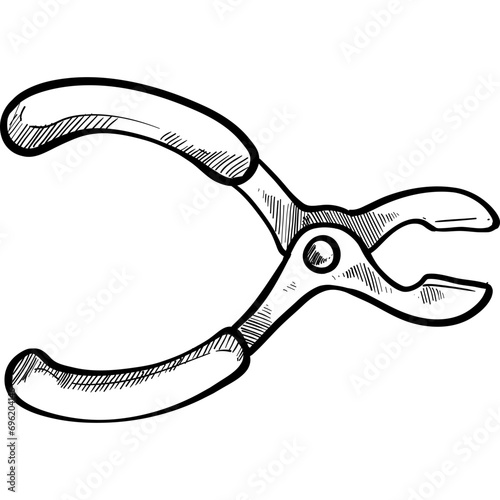 wire cutter handdrawn illustration