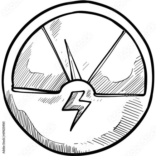 electric meter handdrawn illustration