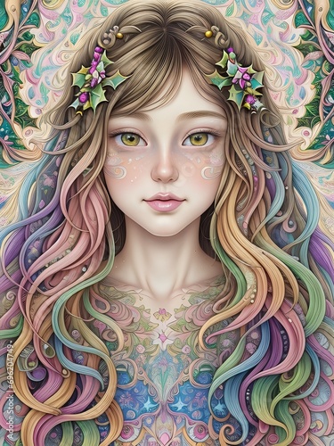 portrait of a Magical Christmas Princess