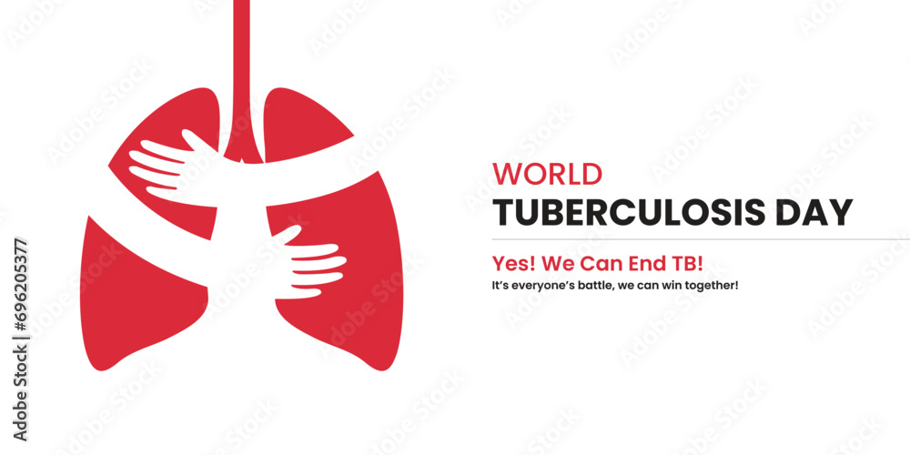 World Tuberculosis Day, banner, poster, social media post, vector illustration, awareness, 24th March, observance, international, typography, brochure, flyer, medical, lung cancer, World TB Day - obrazy, fototapety, plakaty 
