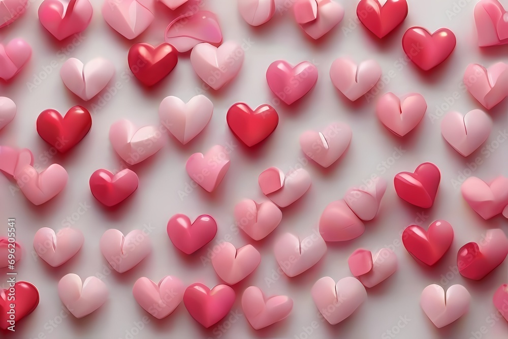 Valentine's day background with 3d hearts
