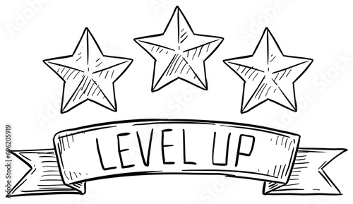 level up handdrawn illustration
