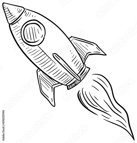 rocket toys handdrawn illustration