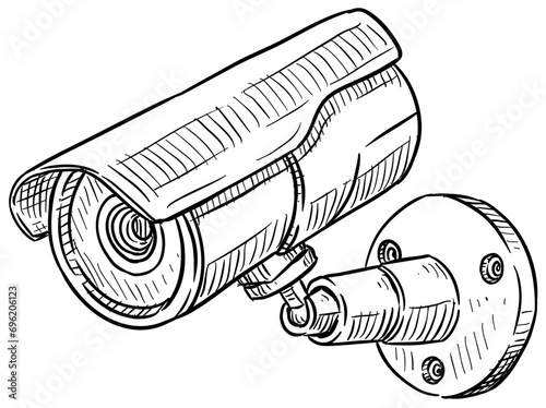 cctv camera handdrawn illustration
