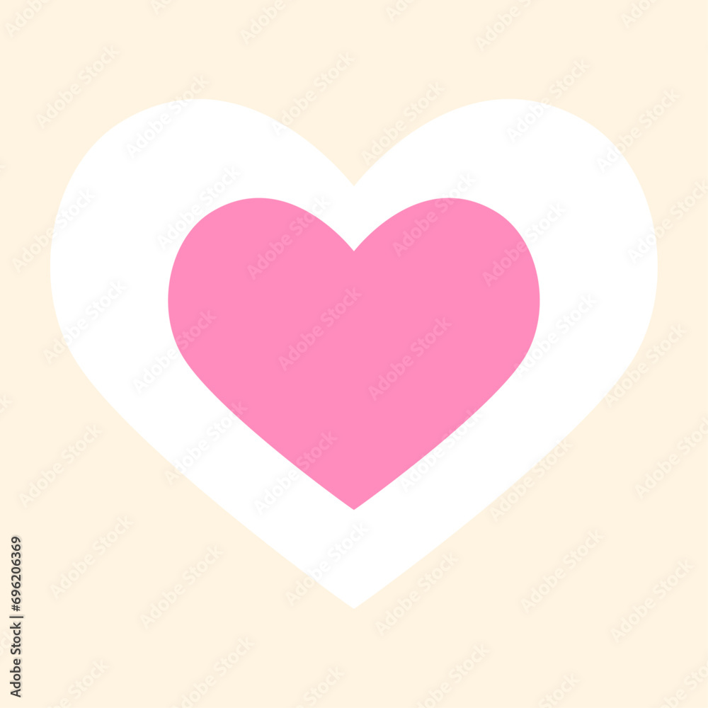 Vector decorative heart on white background