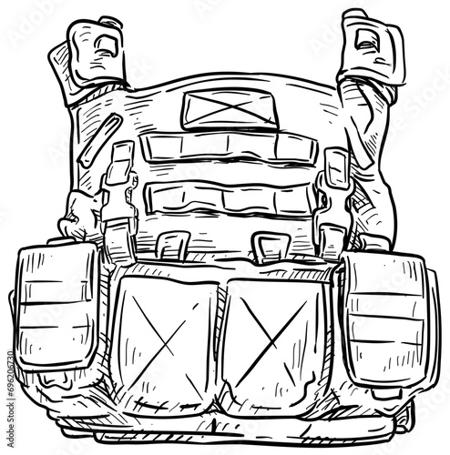 bulletproof vest handdrawn illustration