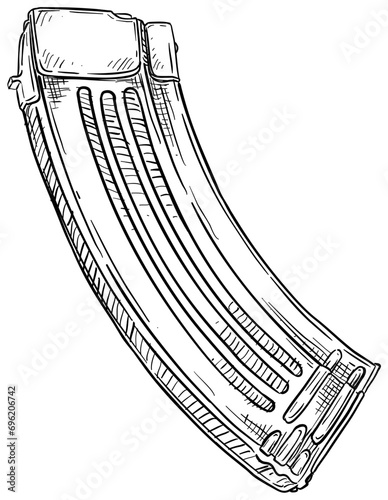 ammo magazine handdrawn illustration