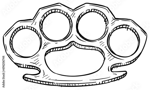 metal knuckle handdrawn illustration