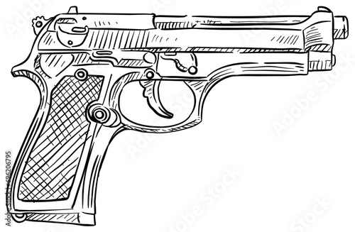 pistol handdrawn illustration