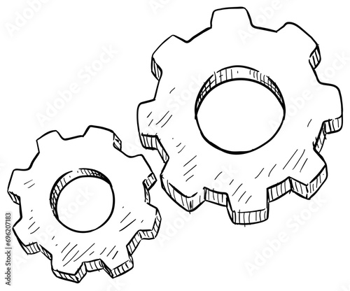 gears handdrawn illustration