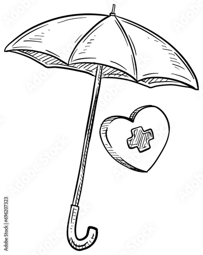 health insurance handdrawn illustration