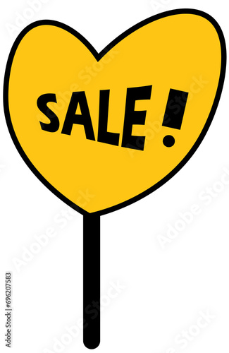 Heart shaped sign that has the word "SALE" written on it (ID: 696207583)