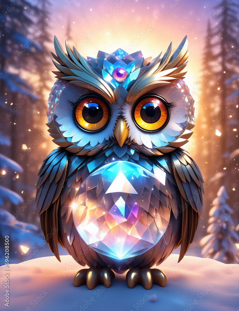 owl and crystal #5 owl and crystal #5