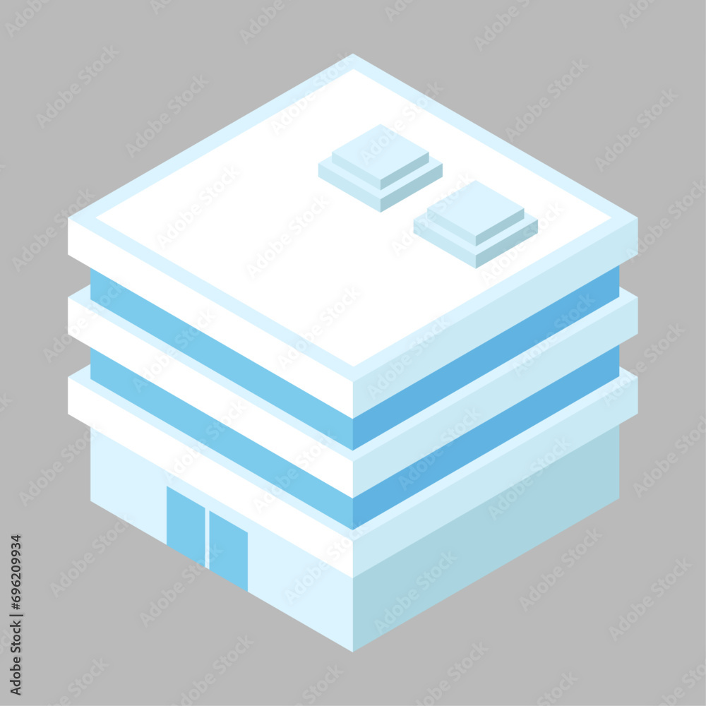 Vector isometric building on white Vector isometric building on white