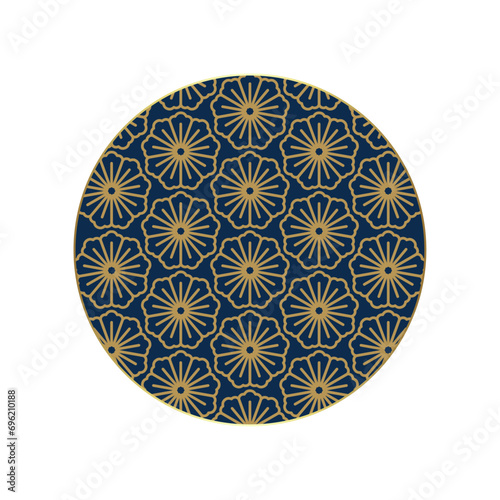 Vector round chinese decoration elements. frame, border, tiles. traditional decor for greeting card