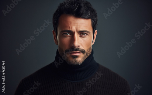 young handsome man in turtleneck sweater. © PRASANNAPIX