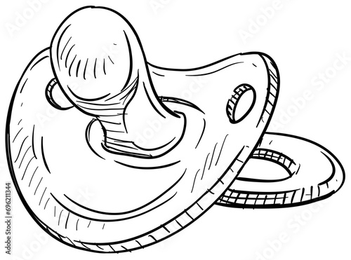 baby pacifier handdrawn illustration