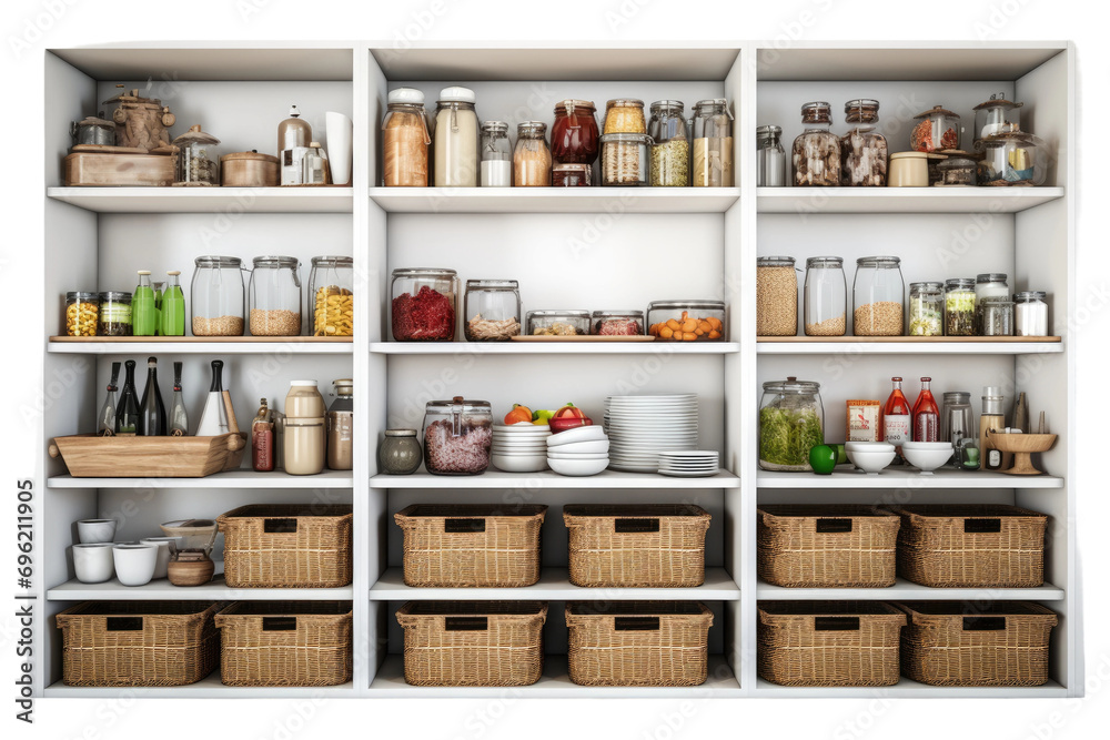 Walk In Pantry Organization Details Isolated On Transparent Background