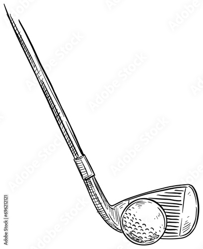 golf stick handdrawn illustration