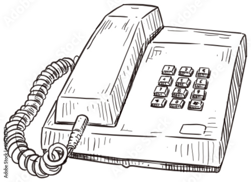 old telephone handdrawn illustration